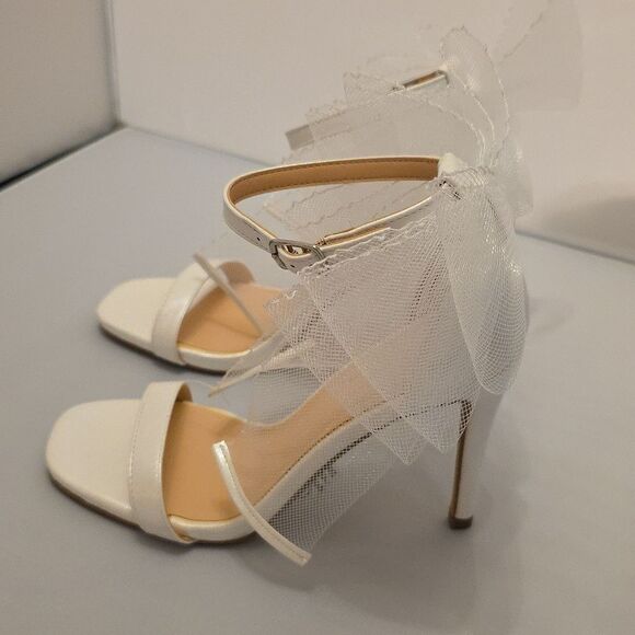 SODA ELEGANT STILETTO STRAPPY HEEL with BOW SANDAL - Picture 8 of 16